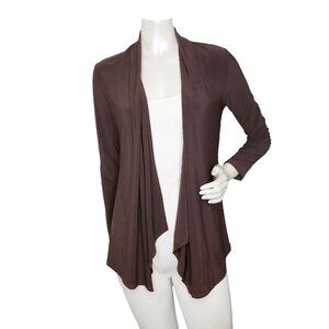 Atelier 29 Waterfall Cardigan Open Sweater Brown Classic Office Stretch